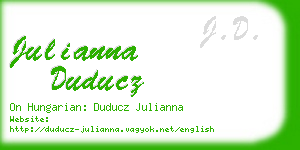 julianna duducz business card